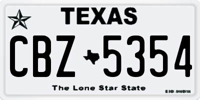 TX license plate CBZ5354