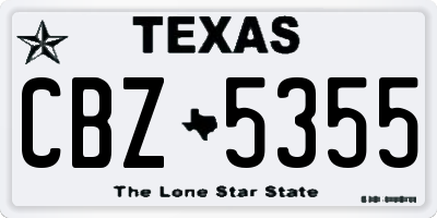 TX license plate CBZ5355