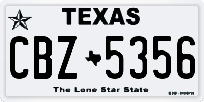 TX license plate CBZ5356