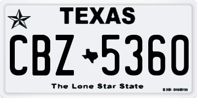 TX license plate CBZ5360