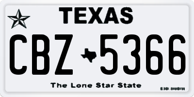 TX license plate CBZ5366