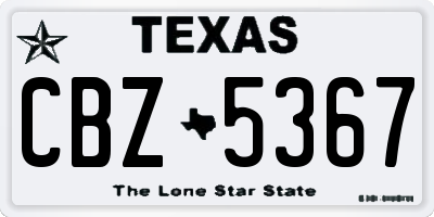 TX license plate CBZ5367