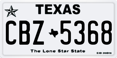 TX license plate CBZ5368