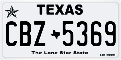 TX license plate CBZ5369