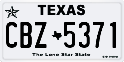TX license plate CBZ5371