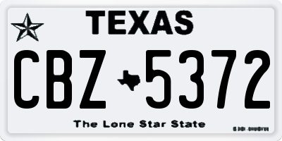 TX license plate CBZ5372