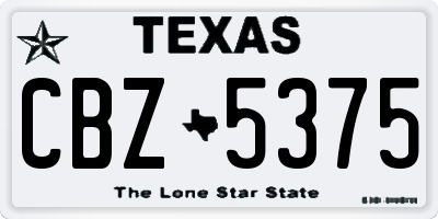 TX license plate CBZ5375