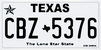 TX license plate CBZ5376