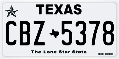 TX license plate CBZ5378