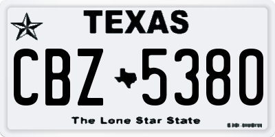TX license plate CBZ5380