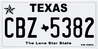 TX license plate CBZ5382