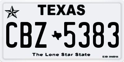 TX license plate CBZ5383