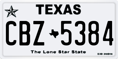 TX license plate CBZ5384