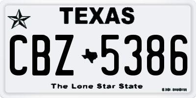 TX license plate CBZ5386