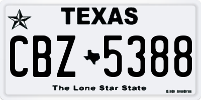 TX license plate CBZ5388