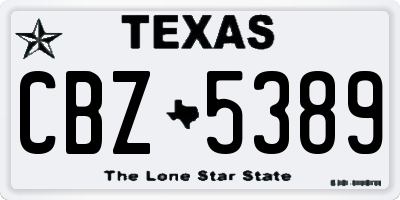 TX license plate CBZ5389