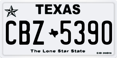 TX license plate CBZ5390