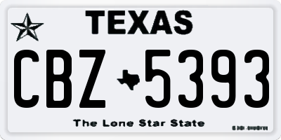 TX license plate CBZ5393
