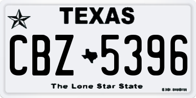 TX license plate CBZ5396