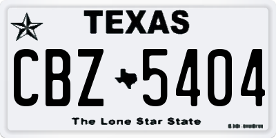 TX license plate CBZ5404