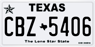 TX license plate CBZ5406