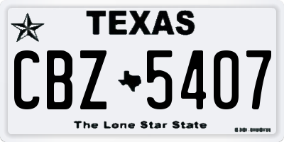TX license plate CBZ5407