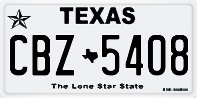 TX license plate CBZ5408