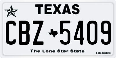 TX license plate CBZ5409