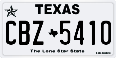 TX license plate CBZ5410