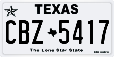 TX license plate CBZ5417
