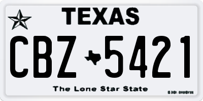 TX license plate CBZ5421