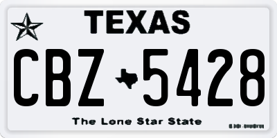 TX license plate CBZ5428