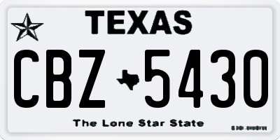 TX license plate CBZ5430