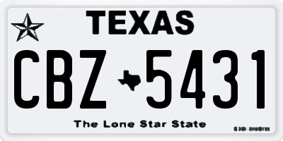 TX license plate CBZ5431
