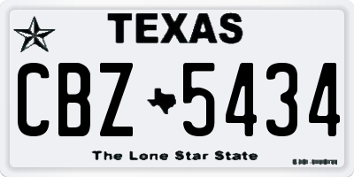 TX license plate CBZ5434