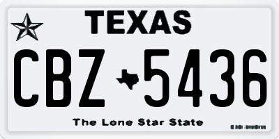 TX license plate CBZ5436