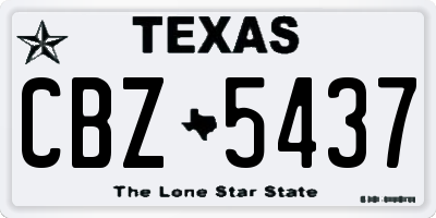 TX license plate CBZ5437