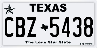 TX license plate CBZ5438