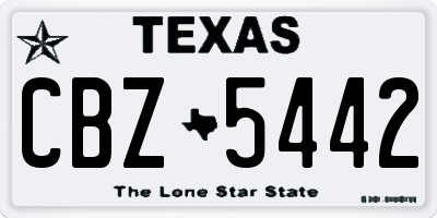 TX license plate CBZ5442