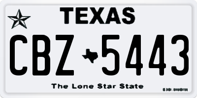 TX license plate CBZ5443