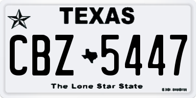 TX license plate CBZ5447