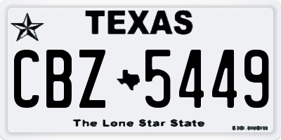 TX license plate CBZ5449