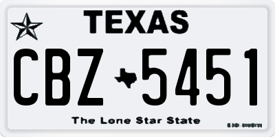 TX license plate CBZ5451