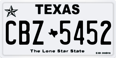TX license plate CBZ5452