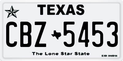 TX license plate CBZ5453