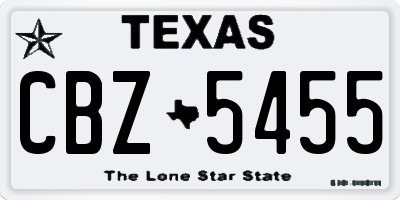 TX license plate CBZ5455
