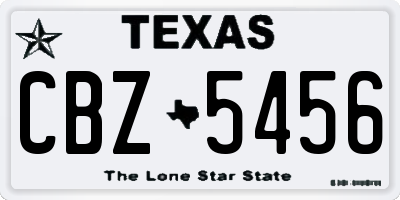 TX license plate CBZ5456