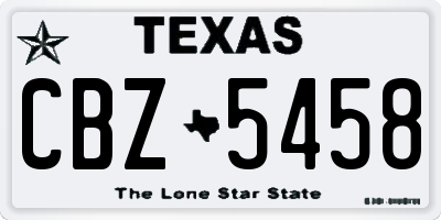 TX license plate CBZ5458