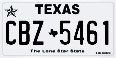 TX license plate CBZ5461