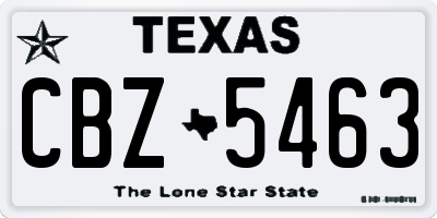 TX license plate CBZ5463